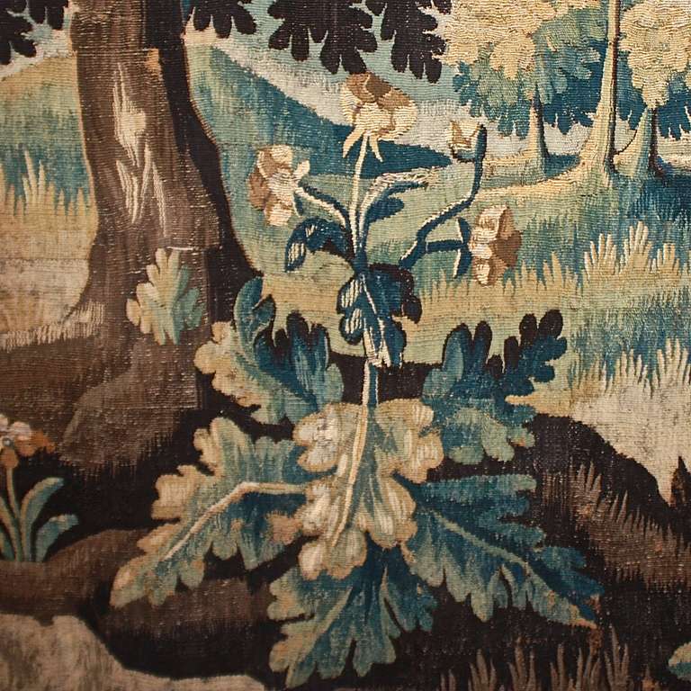 18th Century and Earlier Flemish Verdure Tapestry