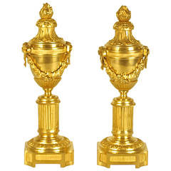 Louis XVI Gilt Bronze Cassolettes