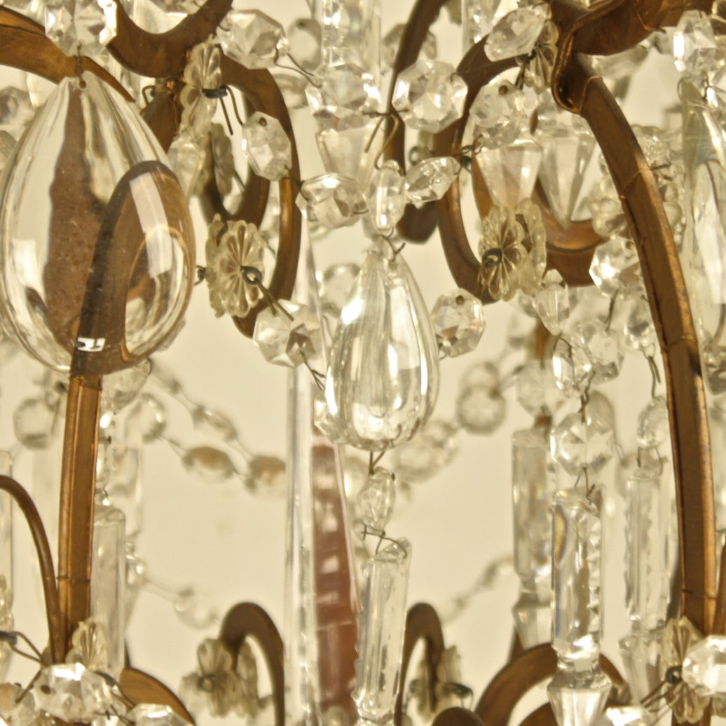 Art Nouveau French Crystal-Cut Twelve-Light Chandelier, Nizza, Early 20th Century