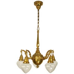 Five-Light Berlin Brass Chandelier, circa 1920