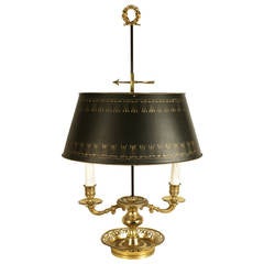 19th Century Gilt Bronze Two-Light Bouillotte Lamp