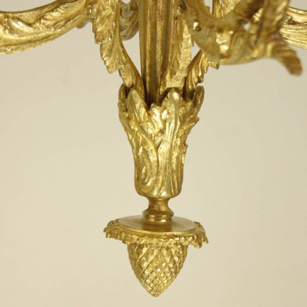 French 19th Century Gilt Bronze Chandelier in the Manner of Pierre Gouthiere 2