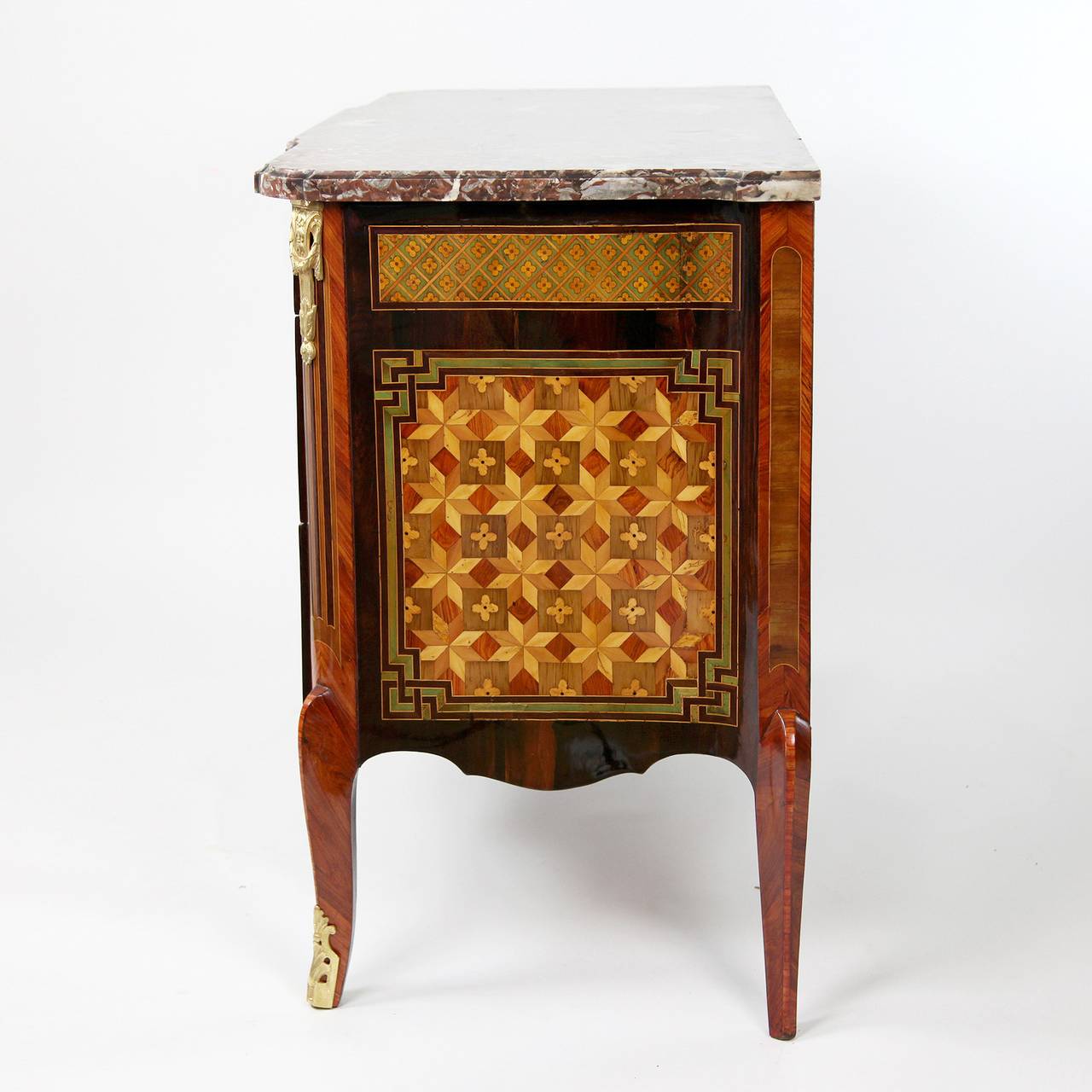 Bronze 18th Century Louis XV or XVI Transitional Commode in the Manner of Denis Gent