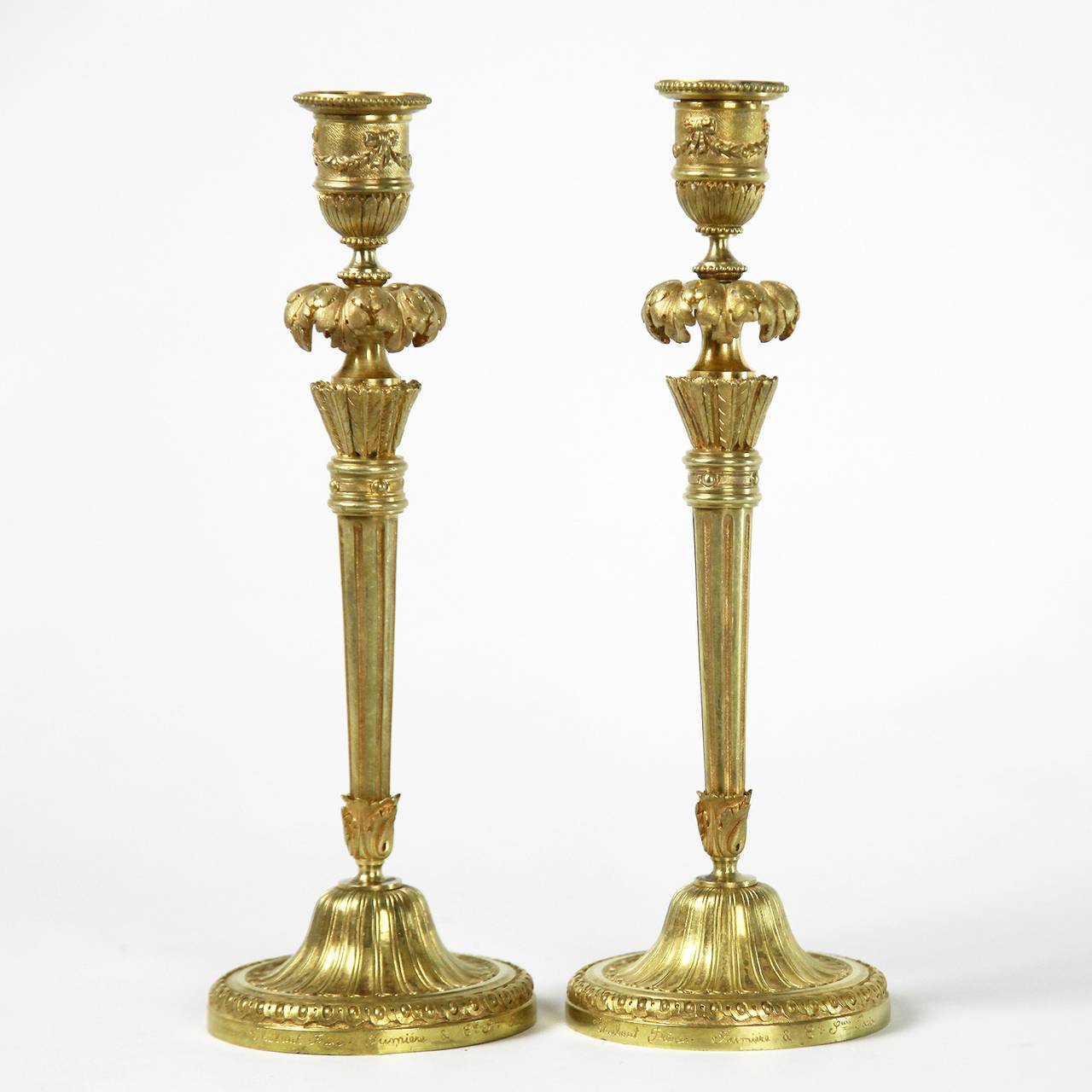 Pair of Late 19th Century Gilt Bronze Candlesticks 3