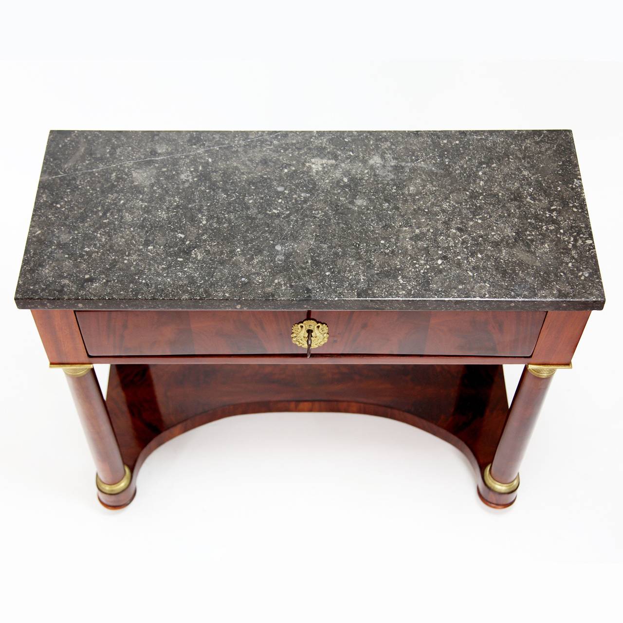 Empire Gilt Bronze Mounted Mahogany Console Table