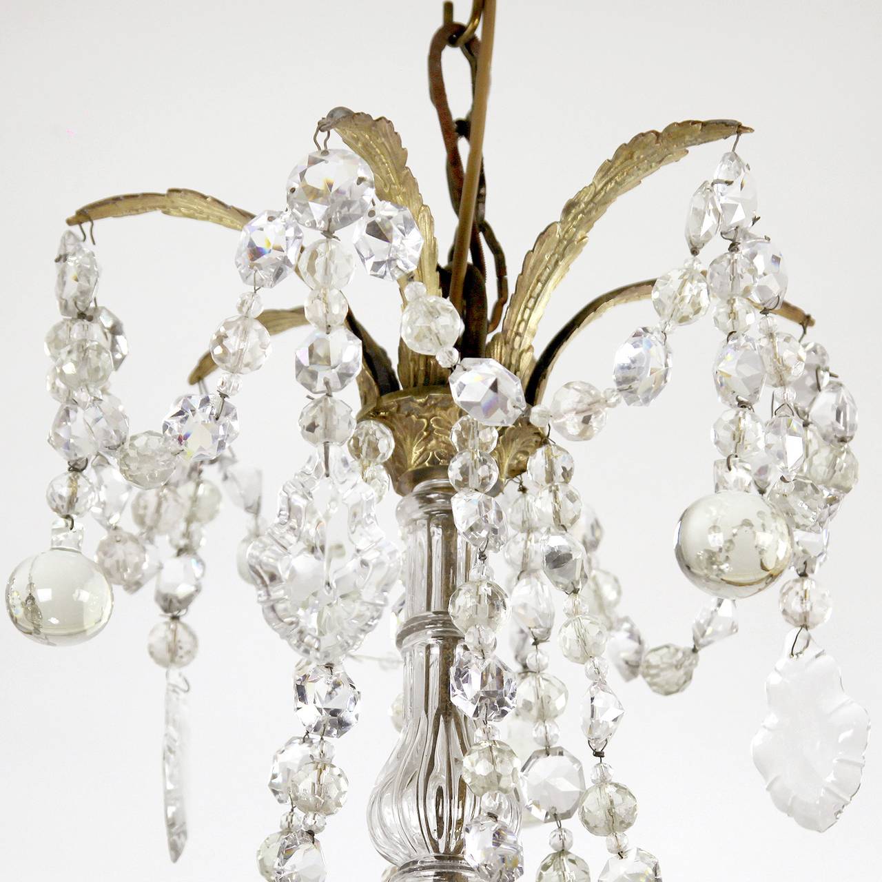 19th Century Gilt-Bronze Six-Light Chandelier