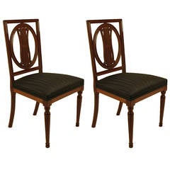 Pair of Directoire Mahagony Side Chairs