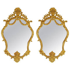 Antique Pair of Early 18th Century Louis XIV Giltwood Mirrors, circa 1710