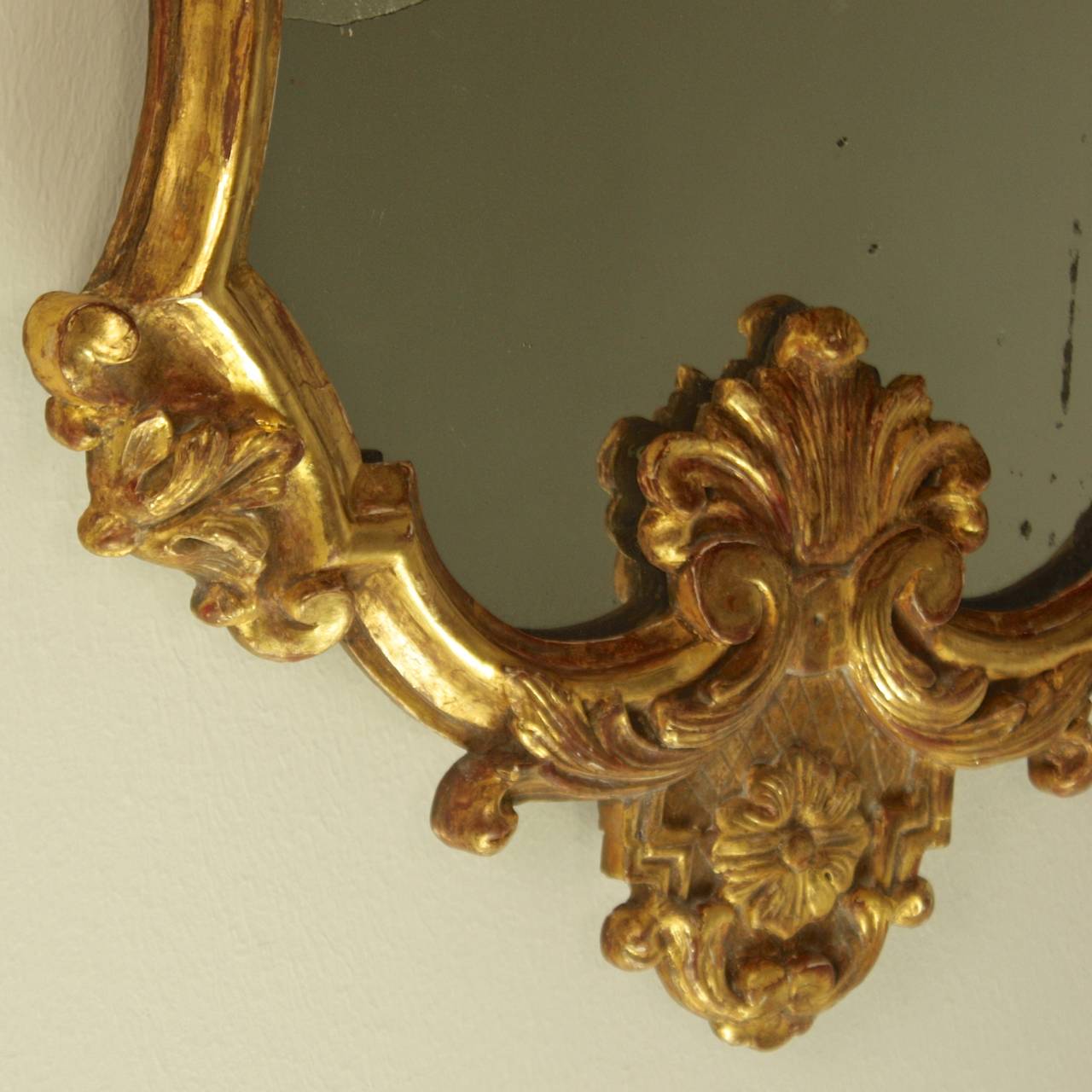 Carved Pair of Early 18th Century Louis XIV Giltwood Mirrors, circa 1710