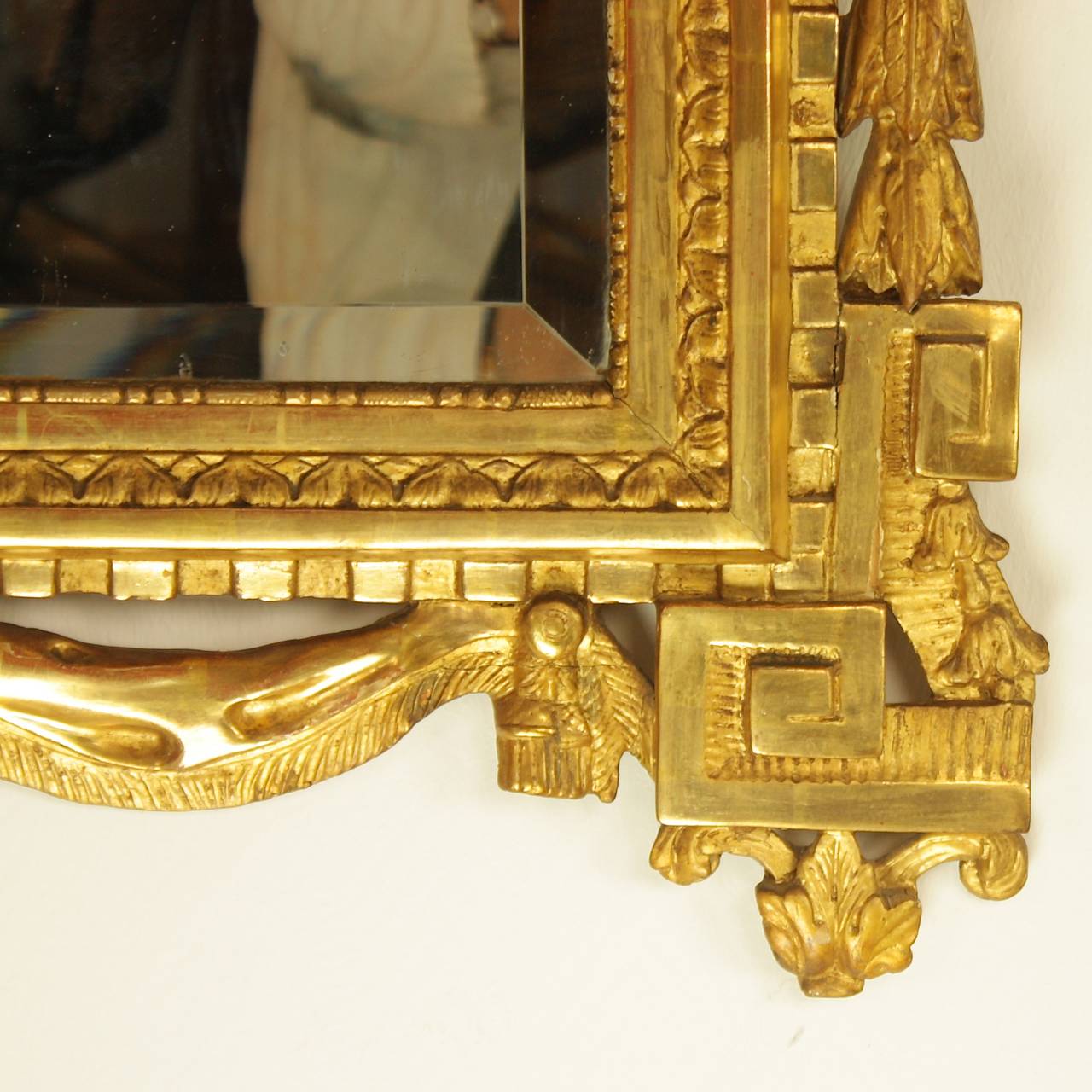 Beveled 18th Century Louis XVI Giltwood Mirror