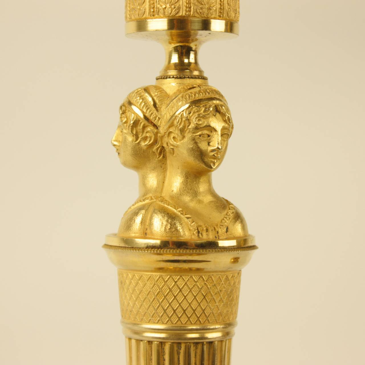 Pair of Empire Ormolu Candlesticks, circa 1810 2