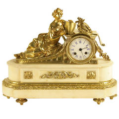 A 19th Century Marble and Gilt-Bronze Mantel Clock