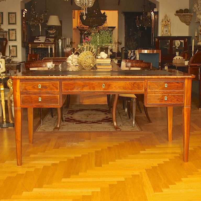 Charles X Walnut Bureau Plat, circa 1830
