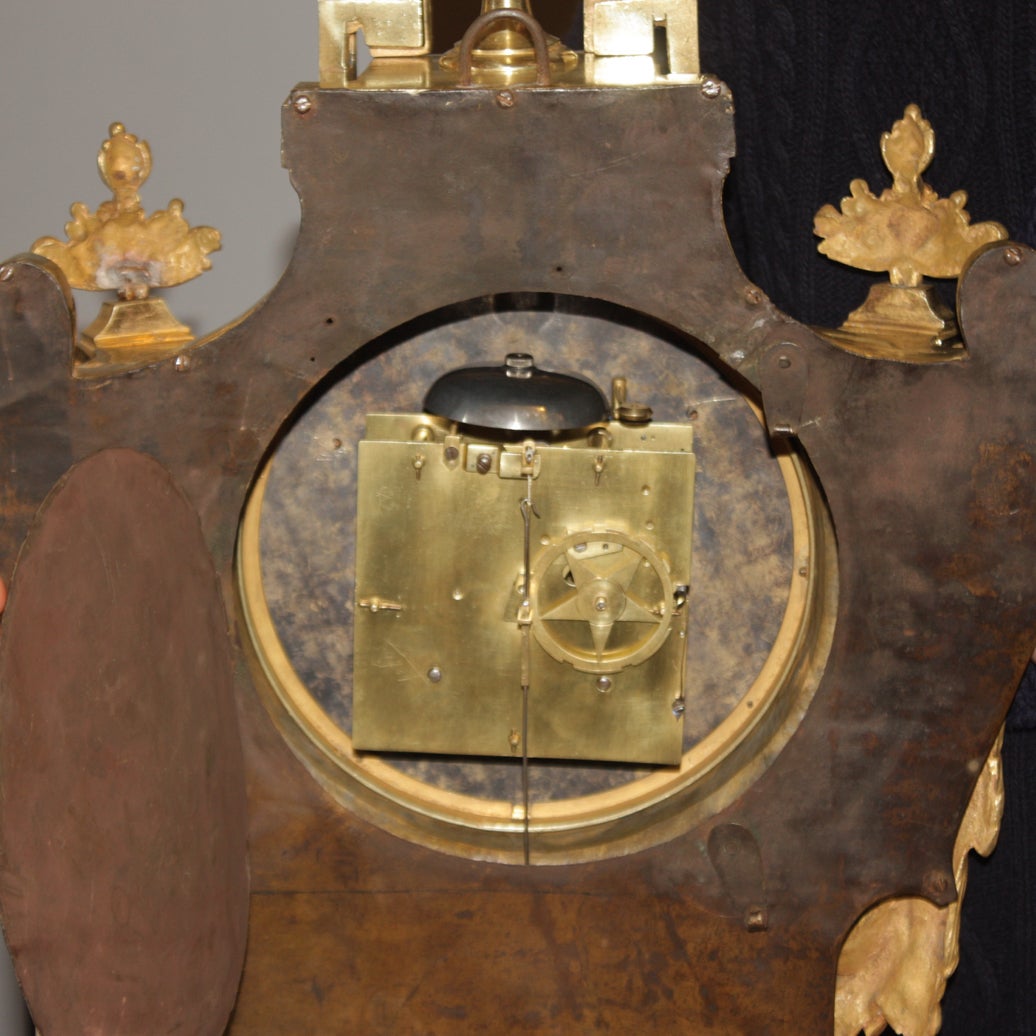 Late 18th Century Large 18th Century Wall Clock, Louis XVI, Signed Le Nepveu a Paris
