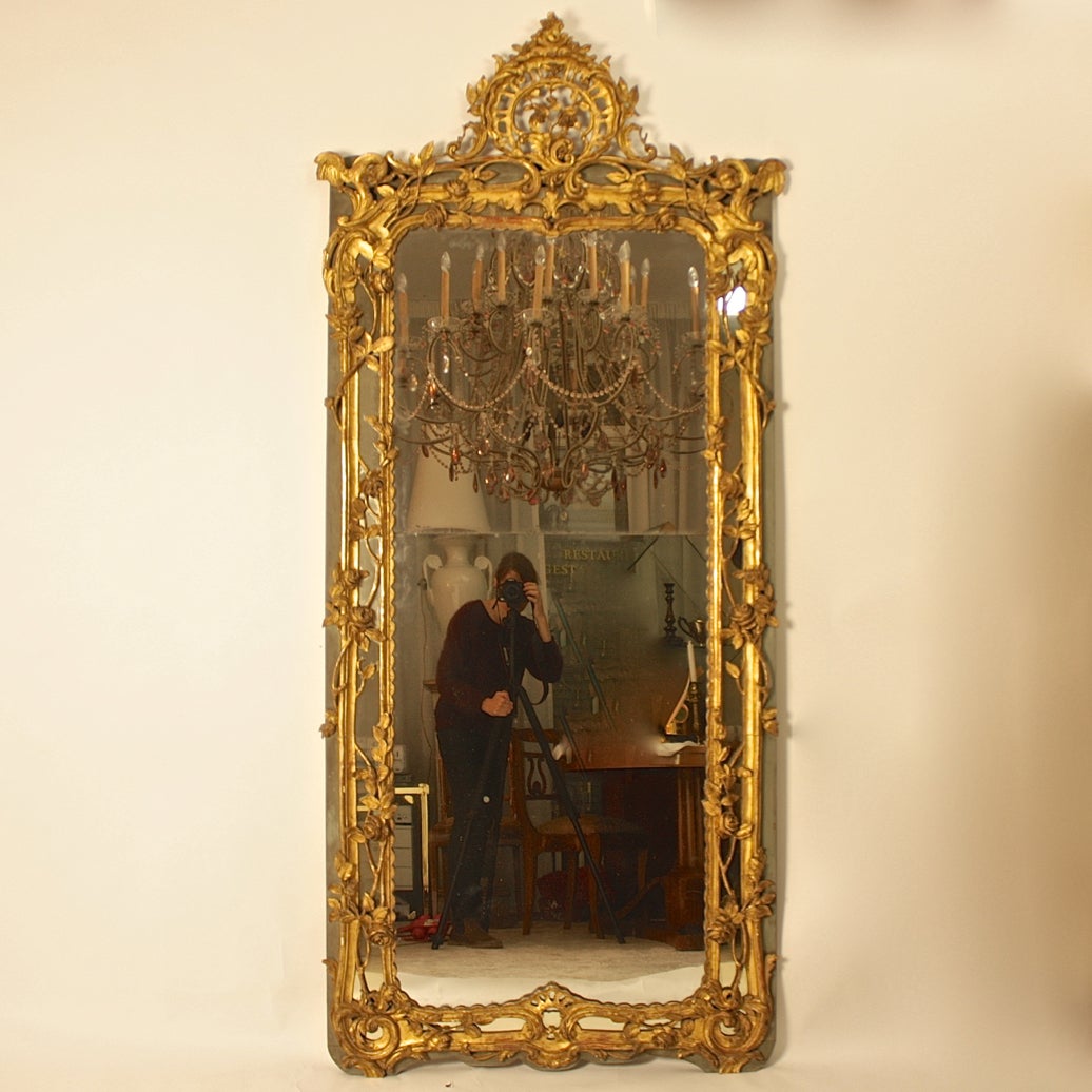 Louis XV Full Lenght Giltwood Mirror