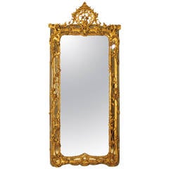 Louis XV Full Lenght Giltwood Mirror