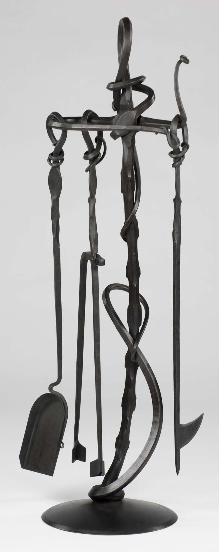 American Albert Paley  Forged Fireplace Tools