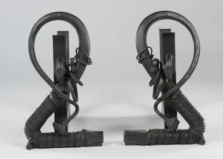 Albert Paley (born 1944)
Forged Andirons, 2001
Forged and fabricated blackened mild steel
16 x 10 x 18 inches
Signed, dated and numbered at base
Edition of 20


Albert Paley, an active artist for over forty years at his studio in Rochester, New