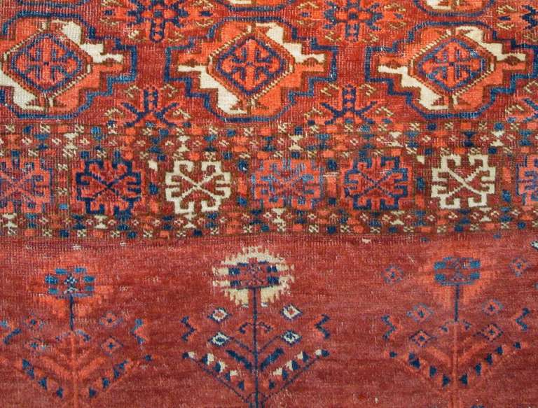 This iconic Tekke tent bag from the first half of the nineteenth century has become a reference point for collectors and admirers of Turkmen weaving after being published in the Textile Museum’s landmark publication, Turkmen Tribal Carpets and