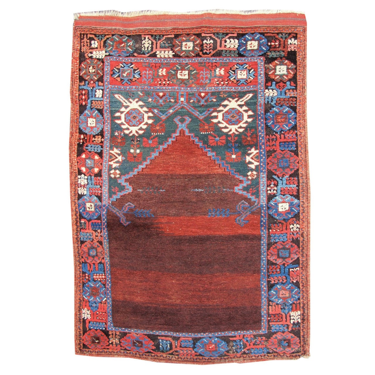 Roter türkischer Karapinar-Gebetteppich aus dem späten 19. Jahrhundert