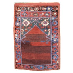 Antique Late 19th Century Red Turkish Karapinar Prayer Rug