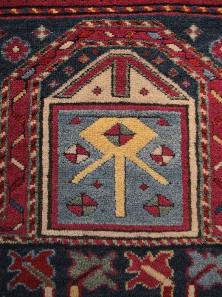 19th Century Caucasian Talish Prayer Rug