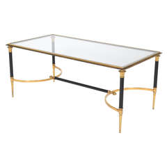 French Vintage Brass Coffee Table by Maison Raphael