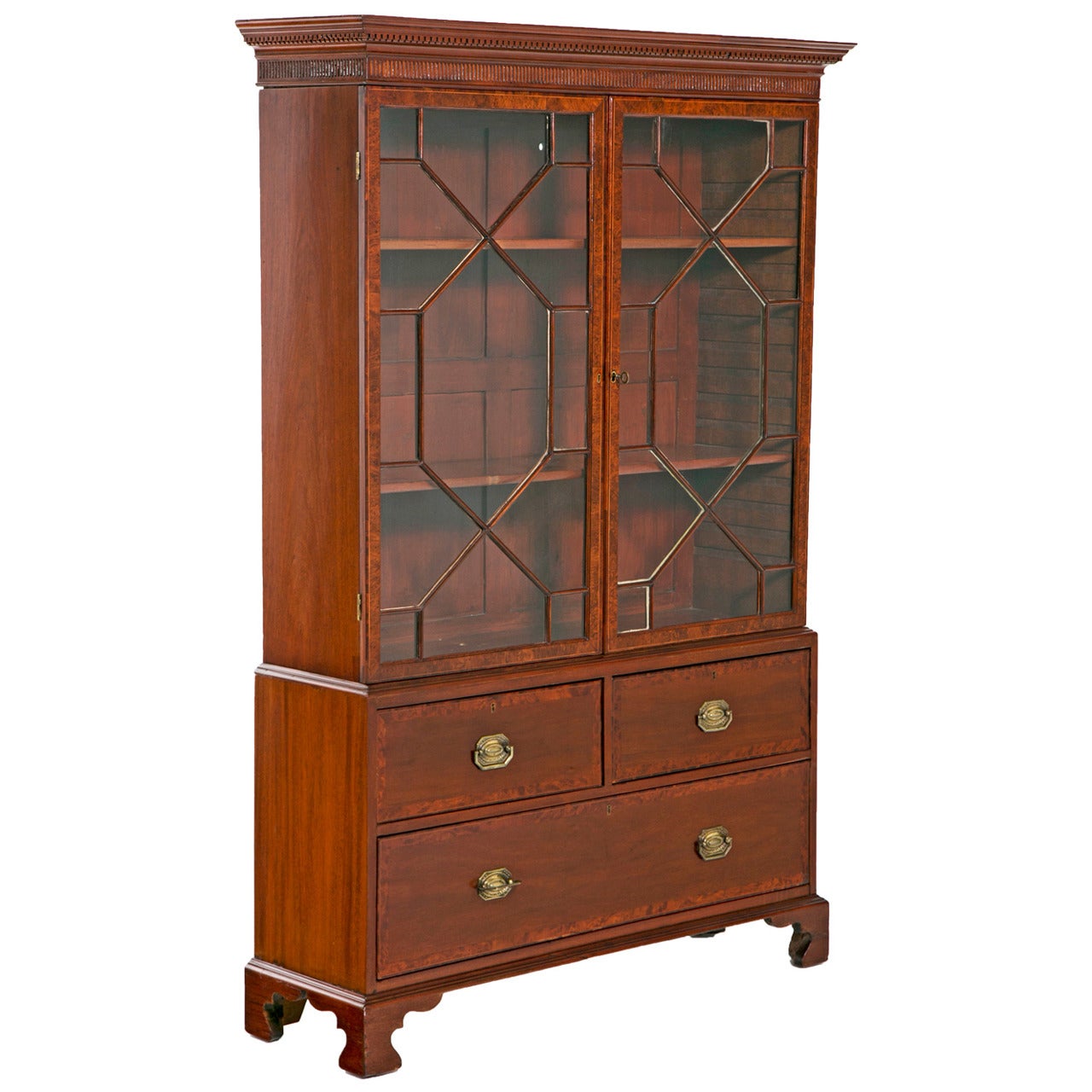 Edwardian Mahogany Inlaid Small Bookcase