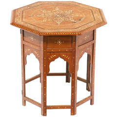 Antique Anglo Inlaid Sandalwood Folding Table