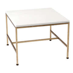 Paul McCobb Glass and Brass End Table