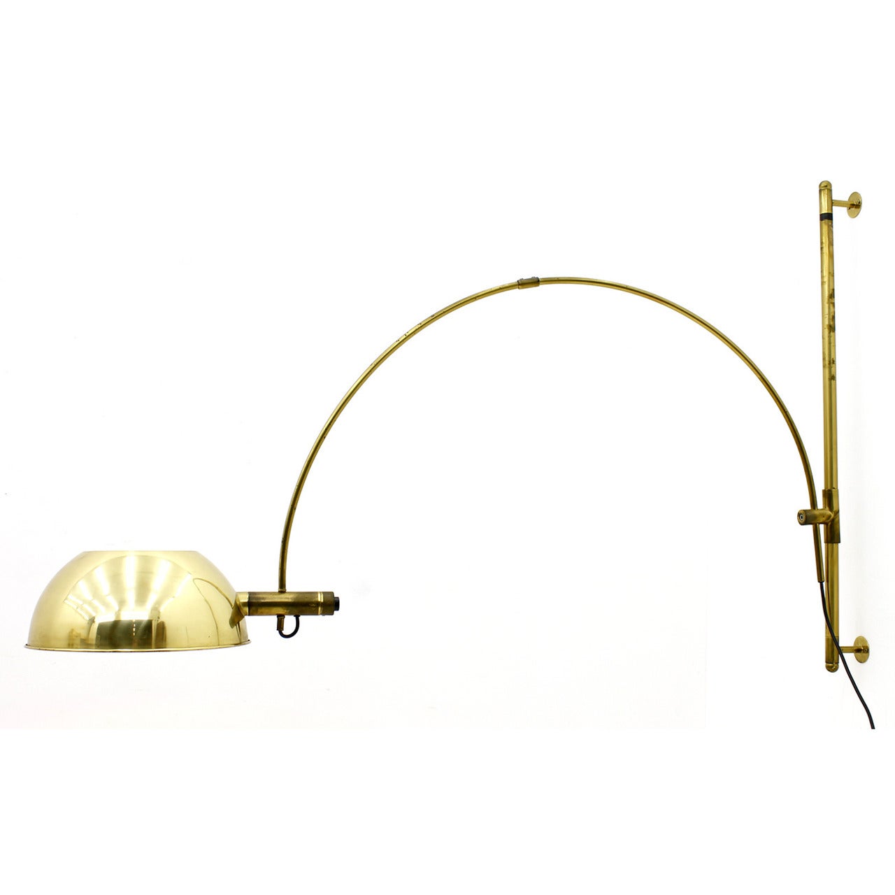 Rare Wall-Mounted Adjustable Arc Lamp by Florian Schulz, Germany, 1970