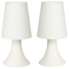 Pair of Laurel Frosted-Glass Table Lamps