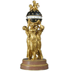 Louis XVI Style Patinated Bronze Cercles Tournants Clock, French, circa 1880 12