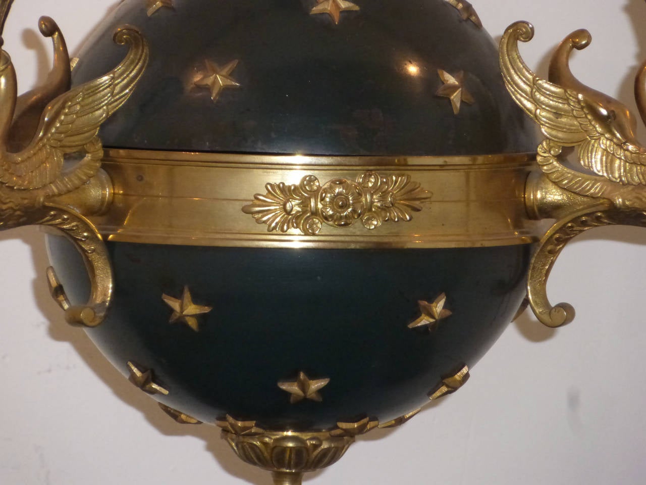 French Empire Style Globe Three-Light Chandelier