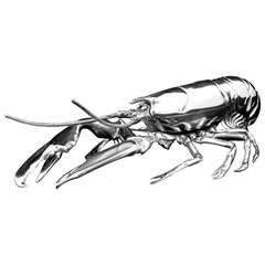 19th Century English Silver Plated Lobster Desk Stand with Twin Glass Ink Wells 1
