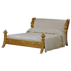Louis-Philippe Giltwood King Size Bed 8