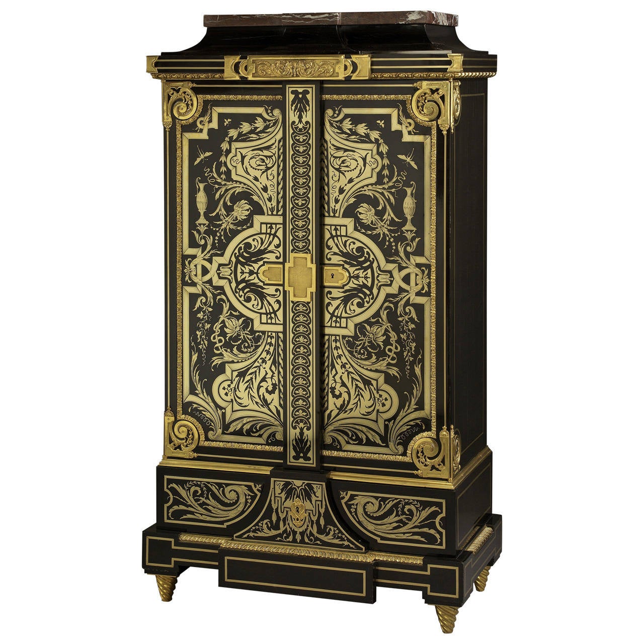 Fine 19th Century Ebonized \'Boulle\' Petite Armoire by Joseph Cremer ... Fine 19th Century Ebonized \'Boulle\' Petite Armoire by Joseph Cremer ...