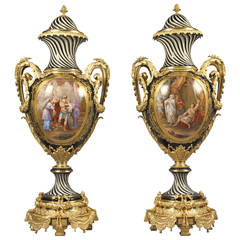 Pair of Sèvres Style Porcelain Vases, French, circa 1880 7
