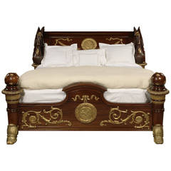 Napoleonic Style Mahogany Bedstead, French, circa 1870 5