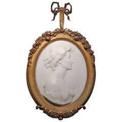 Marble Portrait Relief of a Lady, by Francis Derwent Wood 7