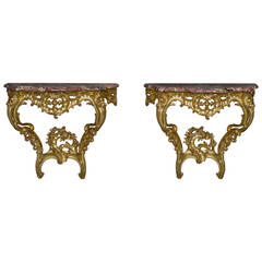 Pair of Giltwood Console Tables 9