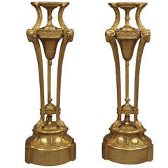 Pair of Giltwood Pedestals in the Manner of Robert Adam 6