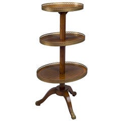 19th Century Louis XVI Style Oval Kingwood Three-Tier Gueridon 12