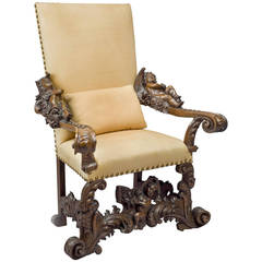 Venetian Throne Chair in the Manner of Brustolon 7