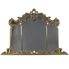 Large Carved Giltwod Overmantel Mirror 3