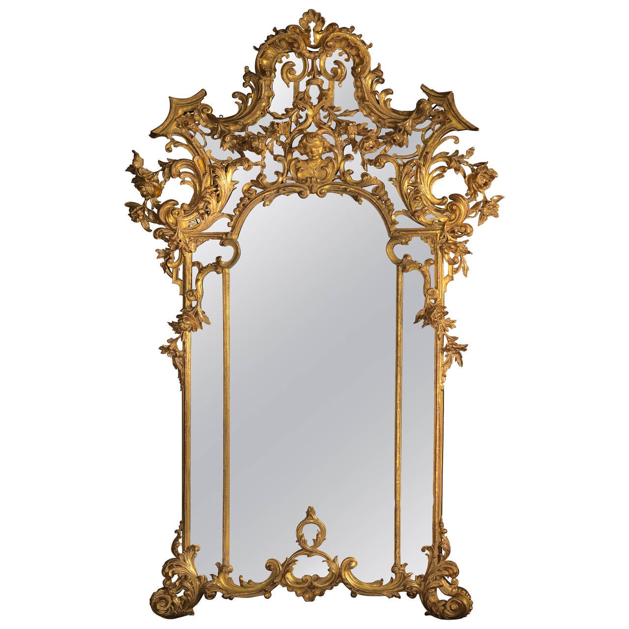 Rococo Style Giltwood Mirror For Sale at 1stdibs