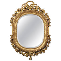 Carved Giltwood Oval Mirror 5