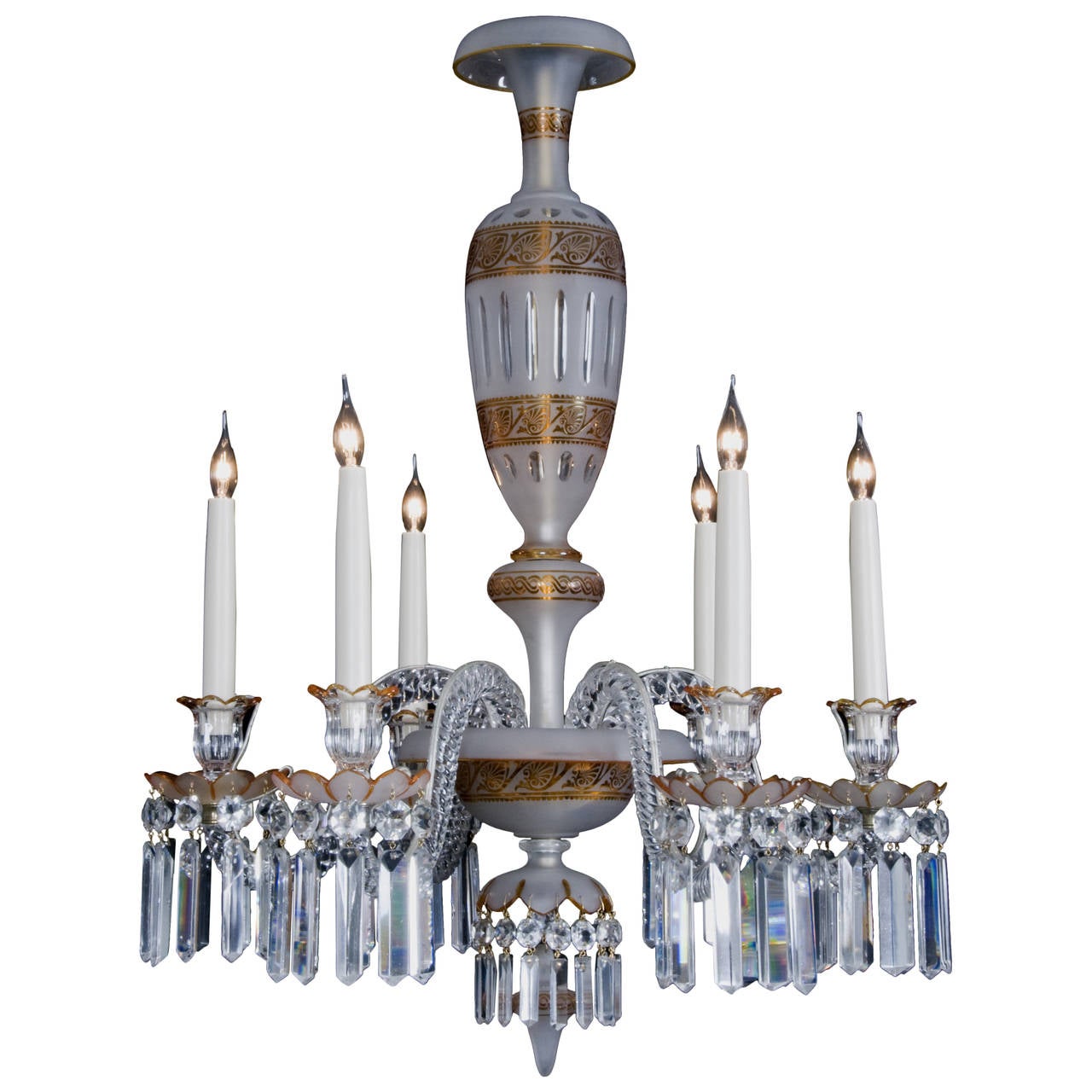 SixLight Crystal Chandelier For Sale at 1stdibs