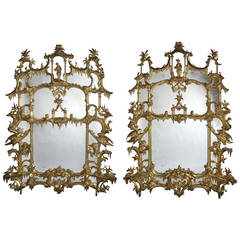 Pair of Chippendale ‘Director' Style Chinoiserie Mirrors 2