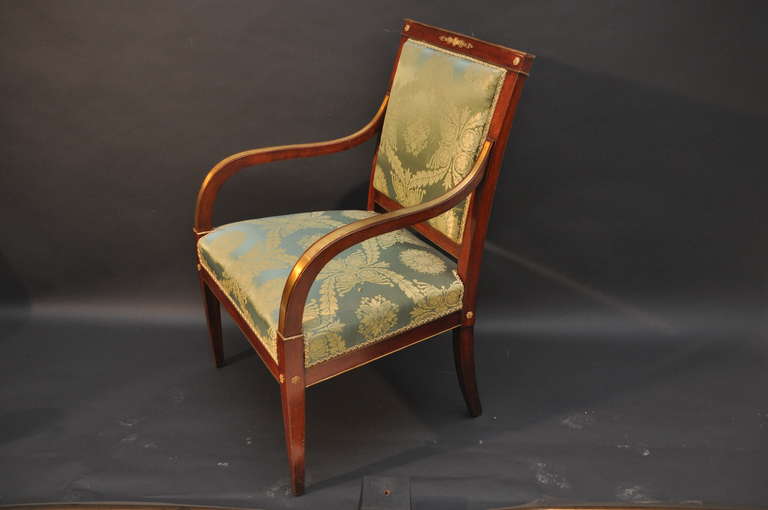 Set of Four Armchairs and Six Chairs, Russian Directoire In Fair Condition For Sale In Stockholm, SE